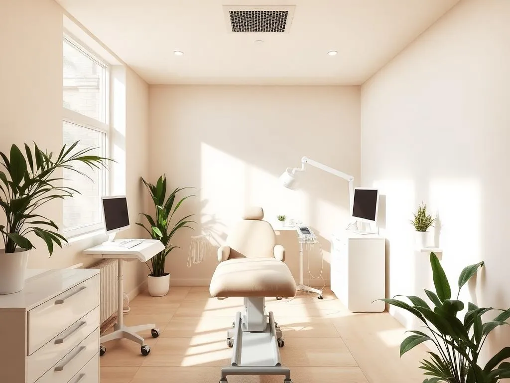 Interior moderno da clínica Florence Estética
